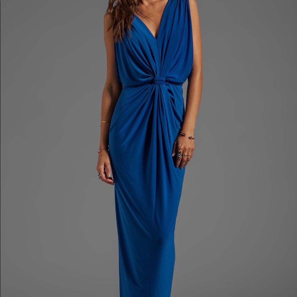 Tbags Draped Sleeve Maxi Dress in Eggplant